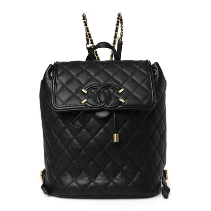 Chanel Caviar Quilted Filigree Backpack Black 1 of 10