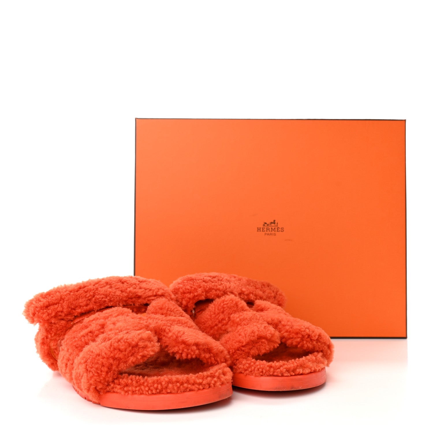 Hermes Woolskin Womens Chypre Sandals 40 Orange 12 of 12