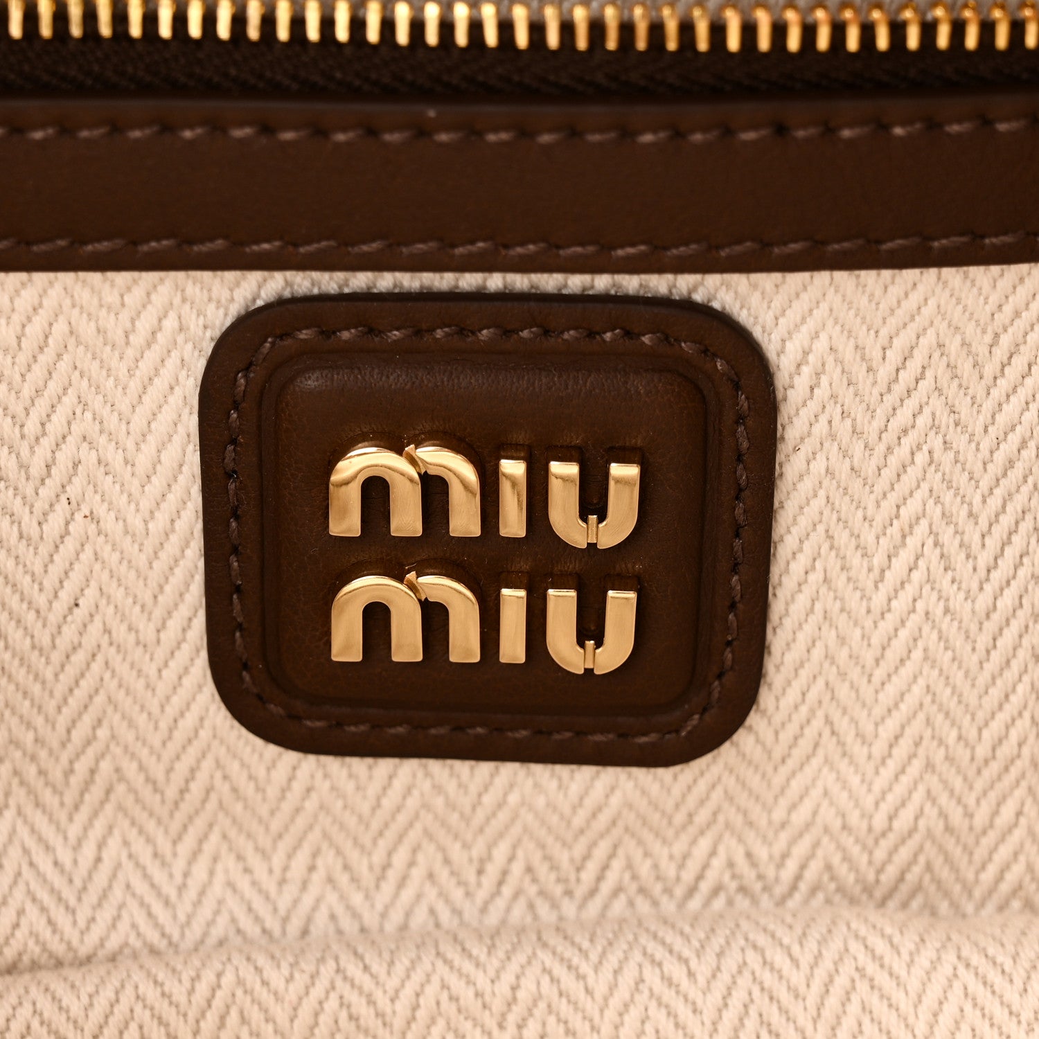 Miu Miu Suede Padded Regular Arcadie Top Handle Bag Cacao 6 of 9