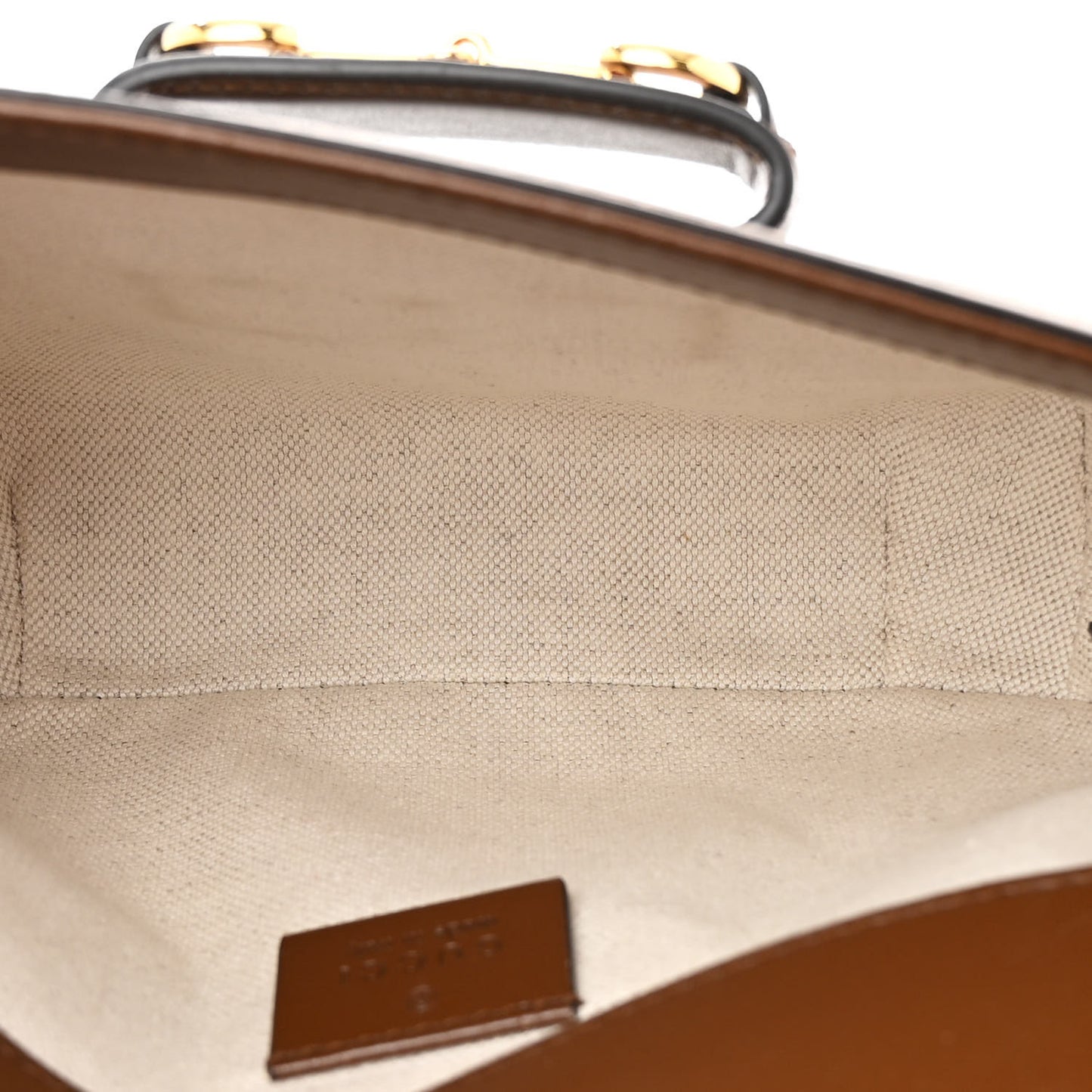GG Supreme Monogram Azalea Calfskin Web Mini Horsebit 1955 Shoulder Bag Beige Ebony Brown Sugar