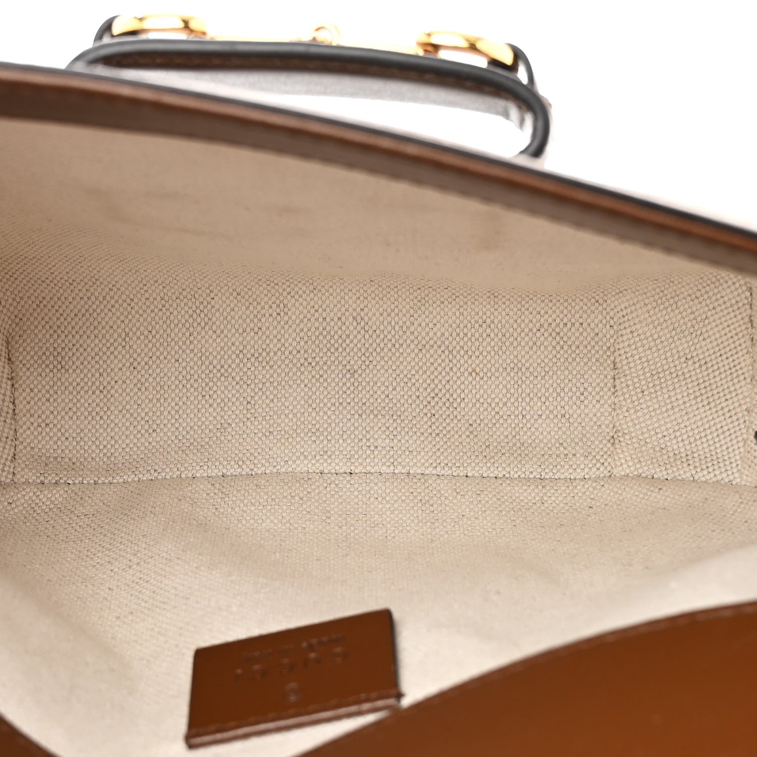 Gucci GG Supreme Monogram Azalea Calfskin Web Mini Horsebit 1955 Shoulder Bag Beige Ebony Brown Sugar 5 of 11