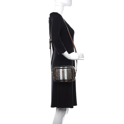 Burberry E-Canvas Monogram Stripe Camera Bag Bridle Brown 2 of 9