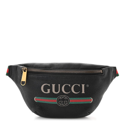 Gucci Grained Calfskin Small Logo Belt Bag Black 1 of 10
