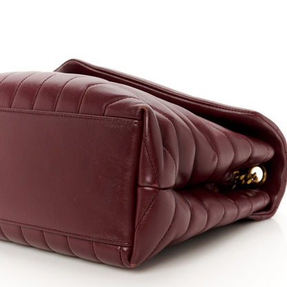 Saint Laurent Calfskin Y Quilted Monogram Medium Loulou Chain Satchel Rouge Legion 11 of 13