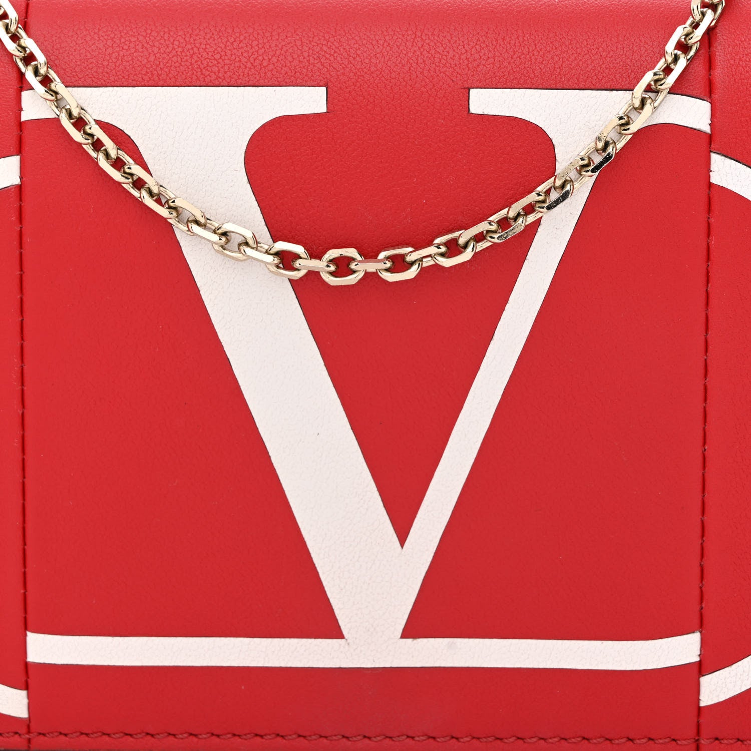 Valentino Garavani Calfskin VLogo Inlay Chain Pouch Rouge Pur White 7 of 17