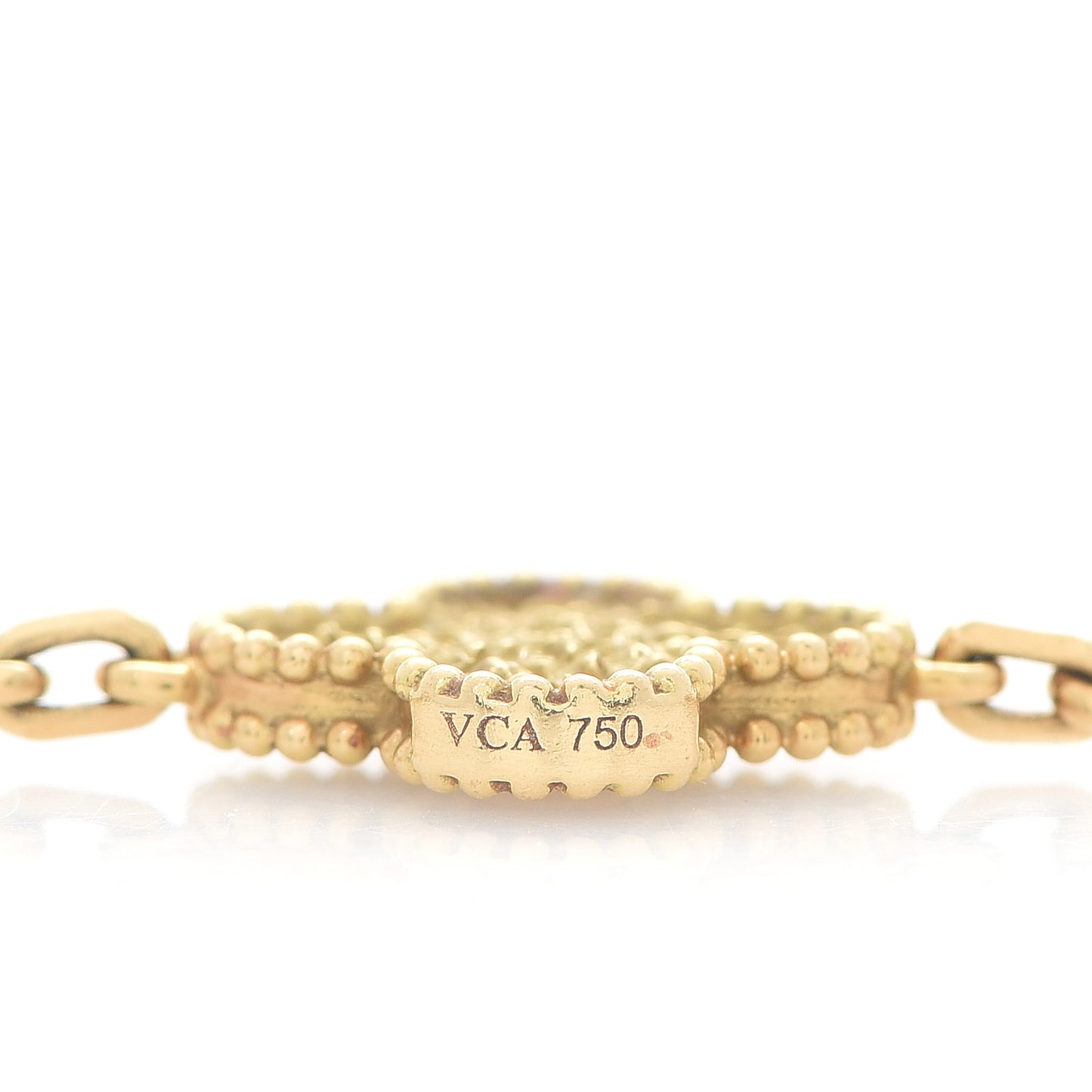 18K Yellow Gold Diamond 10 Motifs Vintage Alhambra Necklace