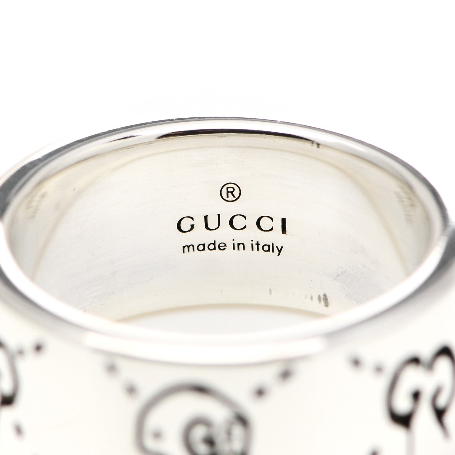 Gucci Sterling Silver GucciGhost Hamlet Skull Band Ring 53 6.25 7 of 7
