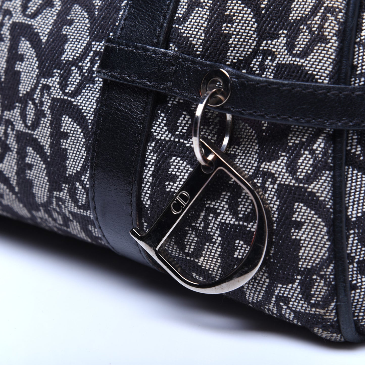 Denim Monogram Charms Shoulder Bag Black
