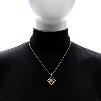 David Yurman 18K Yellow Gold Diamond Cable Collectibles Quatrefoil Pendant Necklace 2 of 6