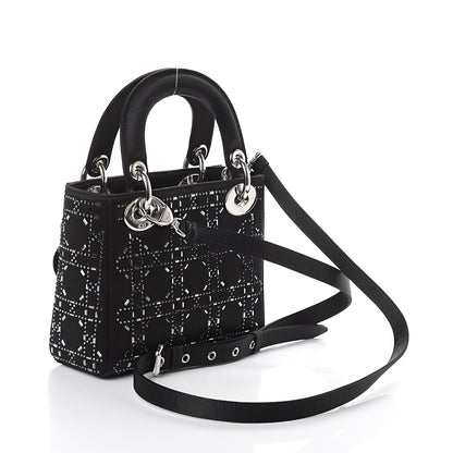 Christian Dior Satin Crystal Cannage Mini Lady Dior Black 2 of 7