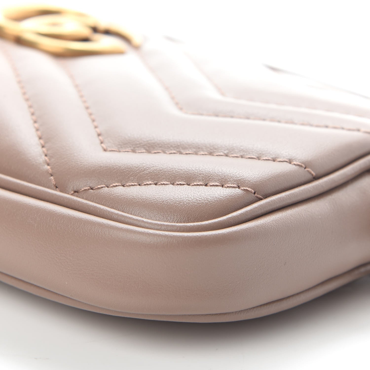 Gucci Calfskin Matelasse Mini GG Marmont Chain Crossbody Bag Porcelain Rose 9 of 9