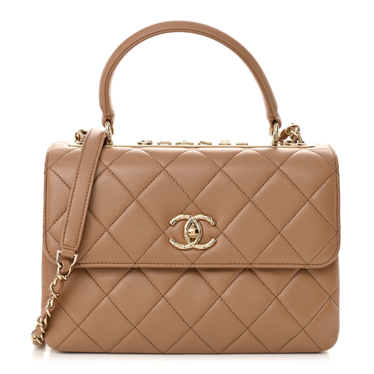 Chanel Lambskin Quilted Small Trendy CC Dual Handle Flap Bag Beige 1 of 11