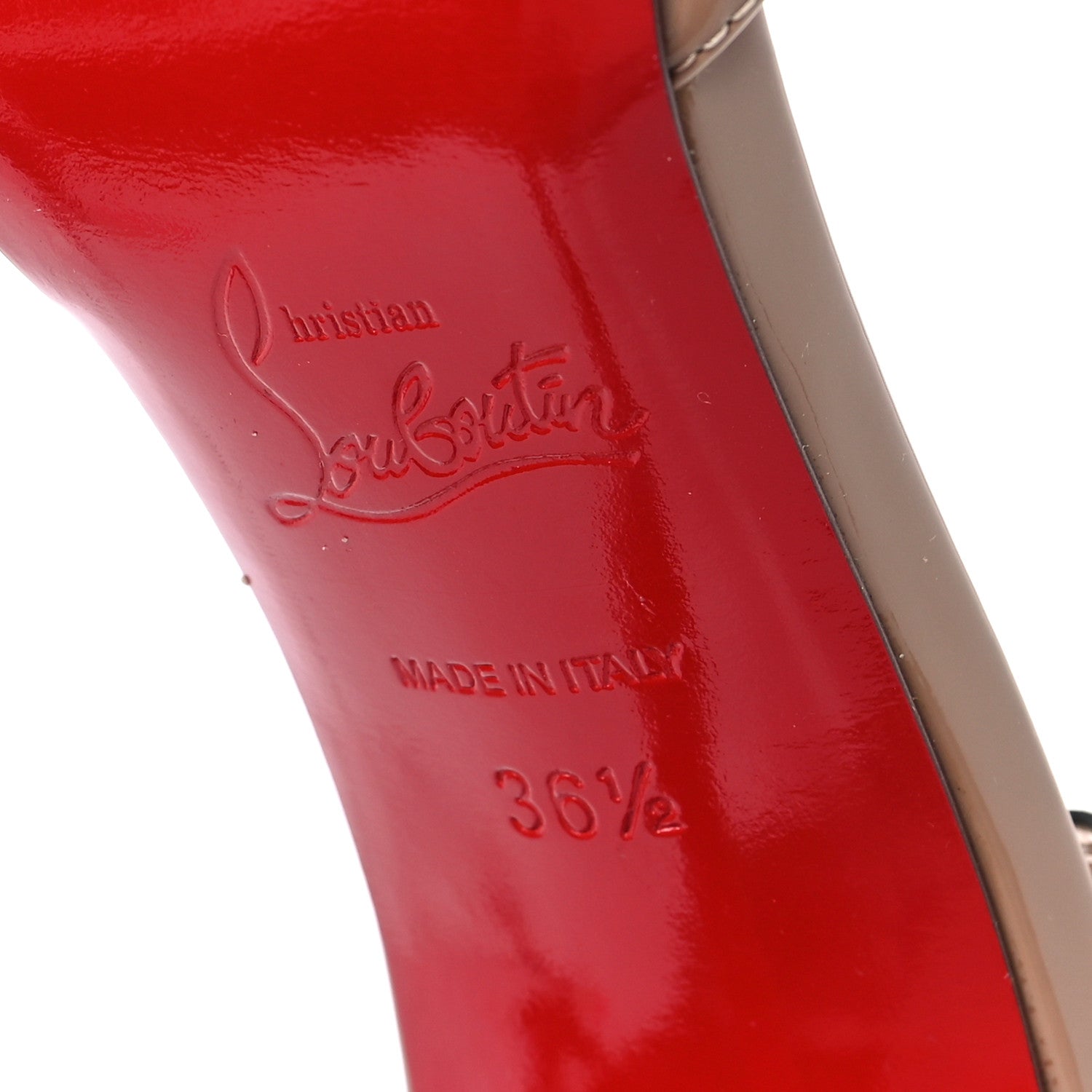 Christian Louboutin Patent Senora 100 Sandals 36.5 Nude 7 of 9