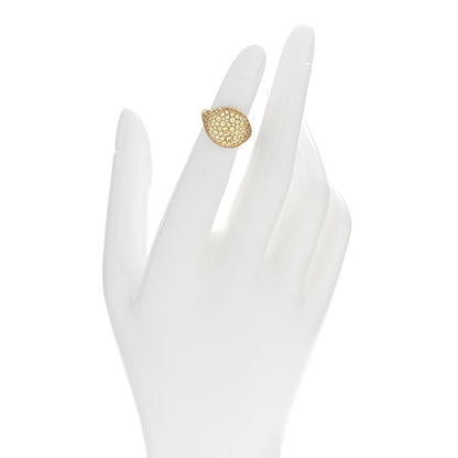 David Yurman 18K Yellow Gold Yellow Sapphire 13mm Pave Pinky Ring 45 3.25 2 of 5