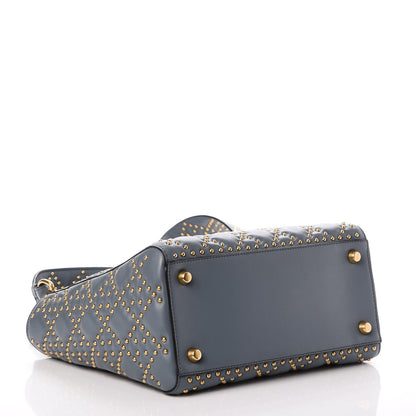 Christian Dior Calfskin Cannage Studded Medium Supple Lady Dior Grey 4 of 7