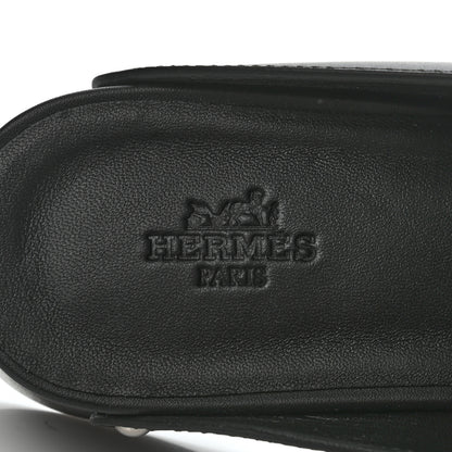 Hermes Calfskin Calya Mules 37 Black 6 of 7