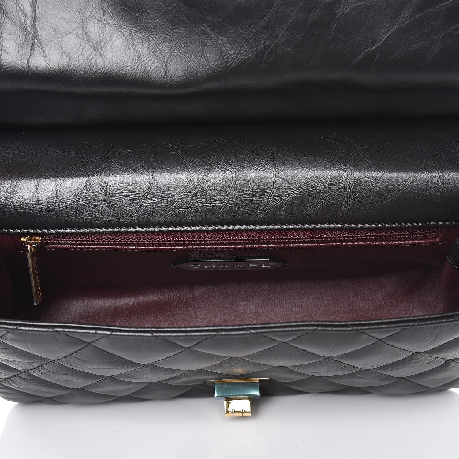 Chanel Aged Calfskin Quilted 2.55 Reissue 225 Hanger Flap Black 5 of 9