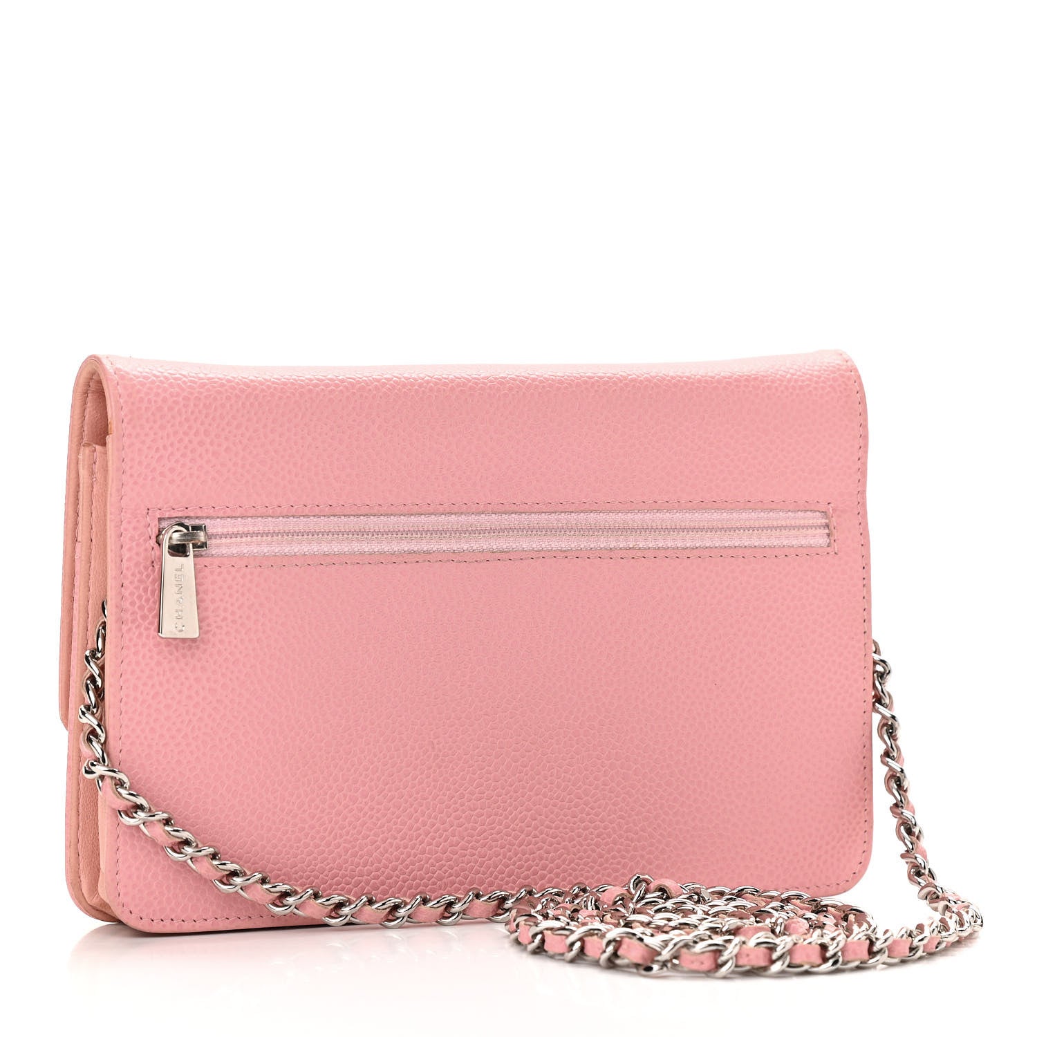 Chanel Caviar Timeless CC Wallet On Chain WOC Pink 3 of 11