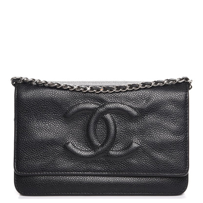Chanel Caviar Timeless CC Wallet On Chain WOC Black 1 of 8