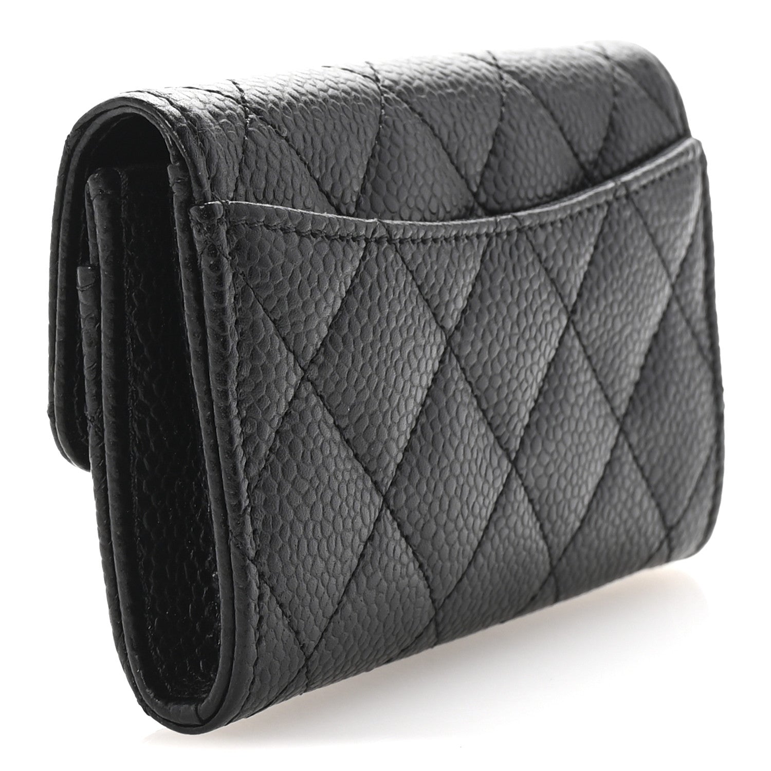 Chanel Caviar Quilted Flap Card Holder Wallet Black 3 of 8