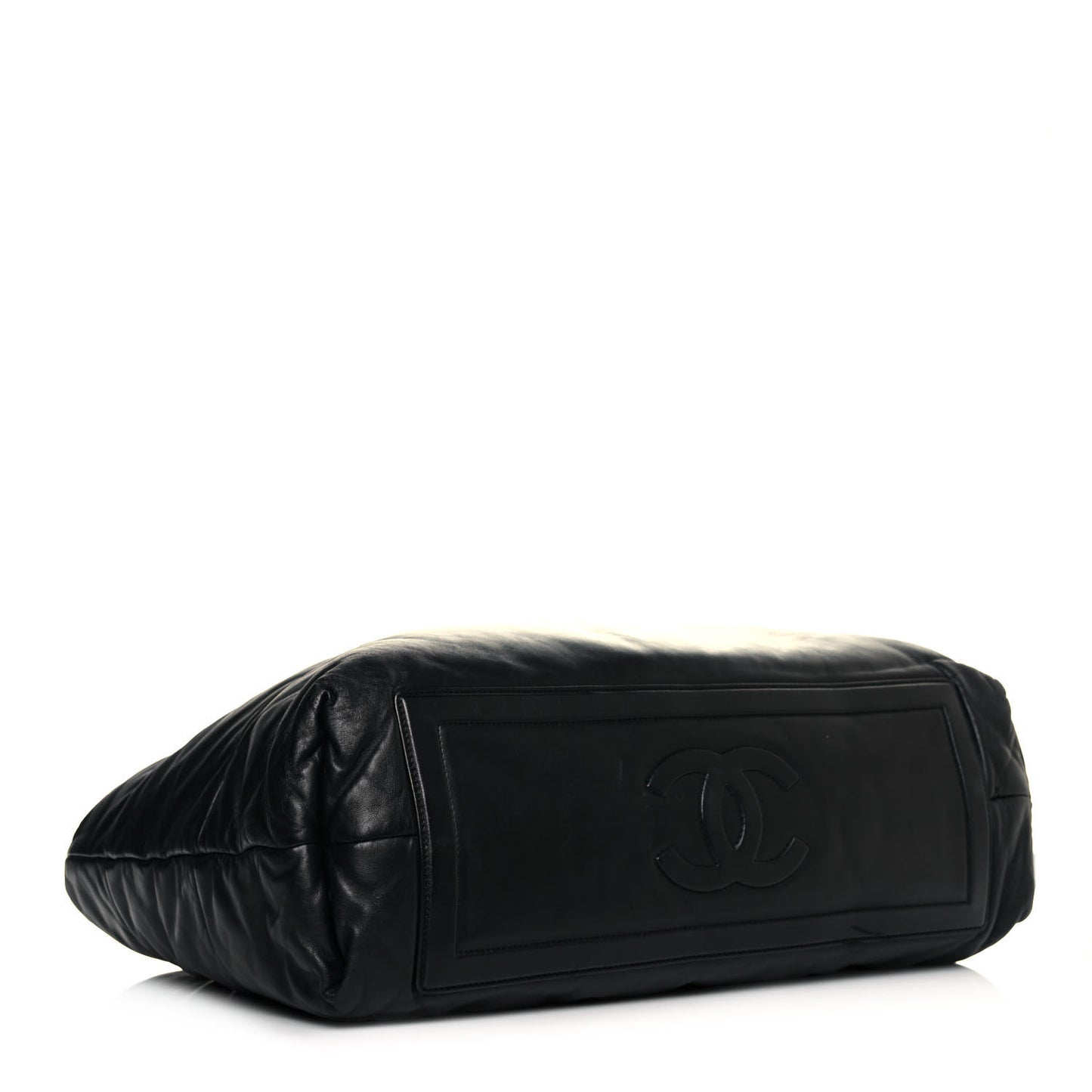 Lambskin Quilted Extra Large Coco Cocoon Reversible Tote Black