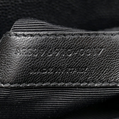 Saint Laurent Grain De Poudre Matelasse Chevron Large Monogram Satchel Black 7 of 11