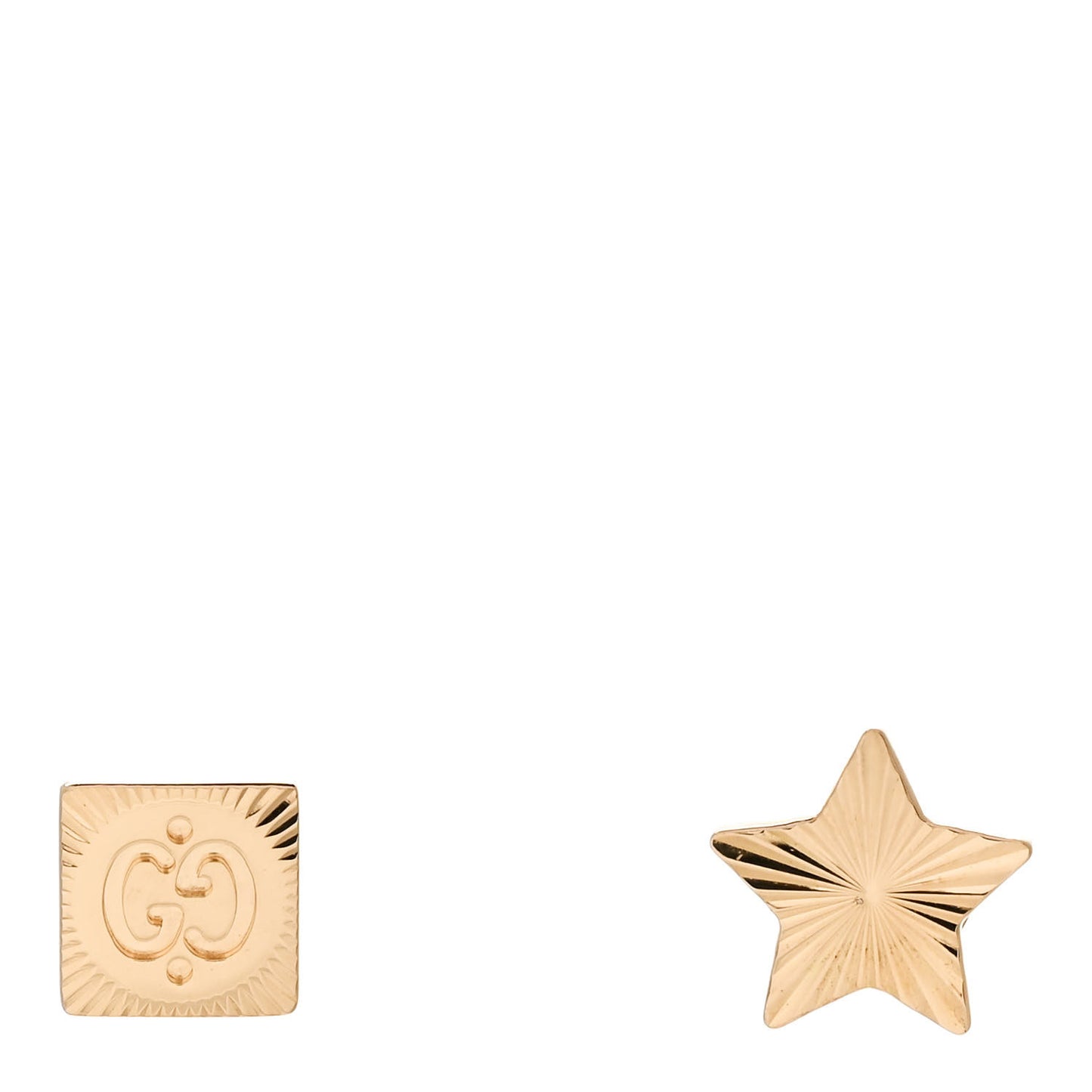18K Yellow Gold Icon Square Star Earrings