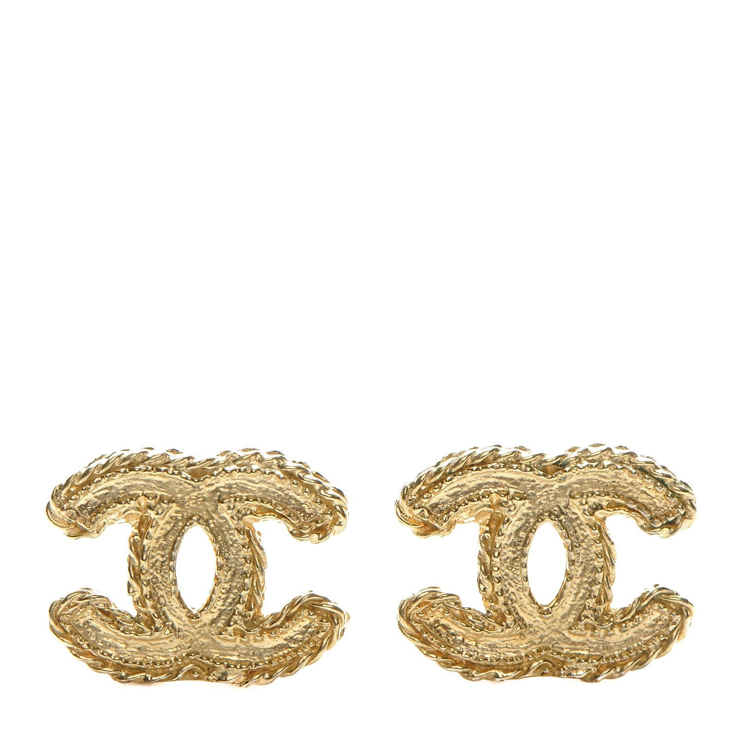 Chanel Metal CC Rope Earrings Gold 1 of 5