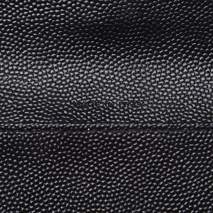 Saint Laurent Grain De Poudre Matelasse Chevron Small Monogram Passport Case Black 7 of 10
