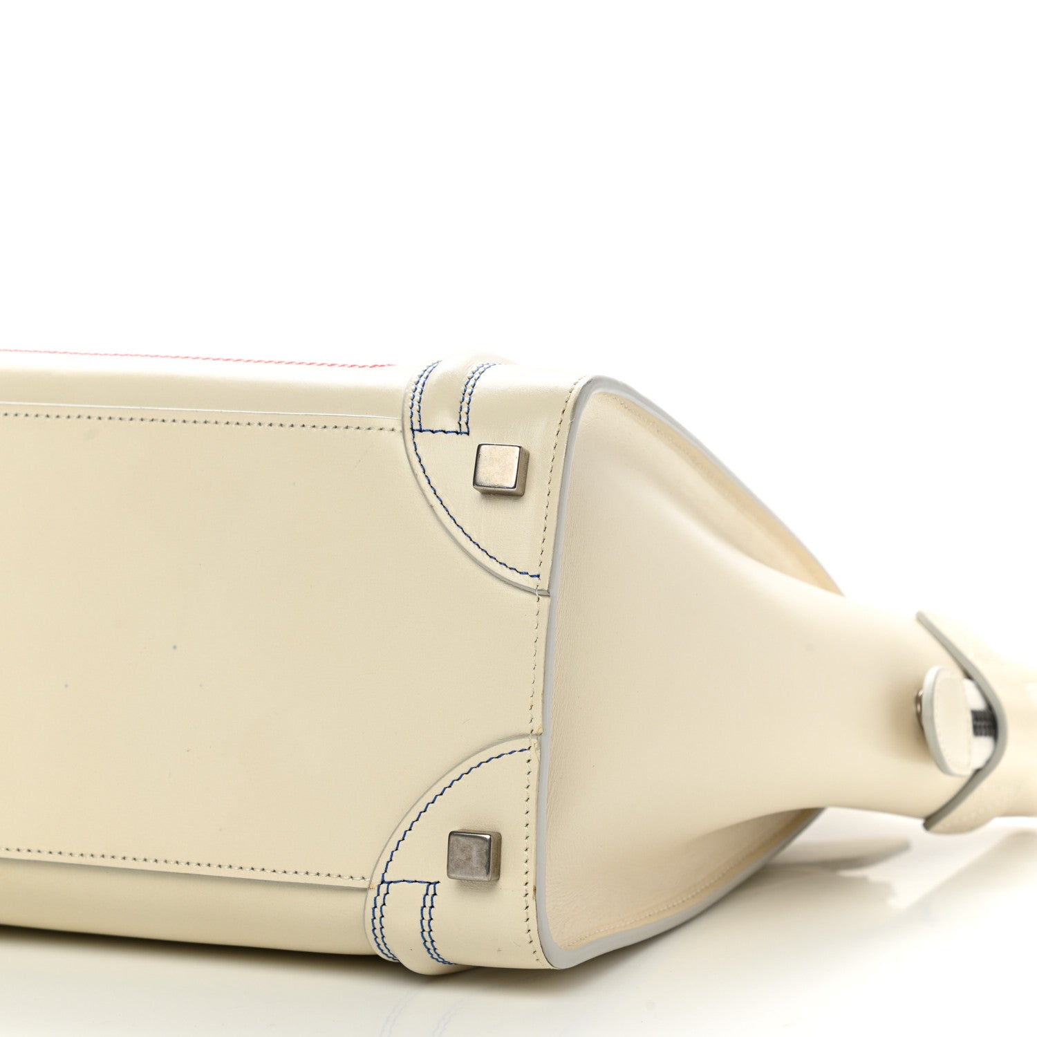 Celine Smooth Calfskin Multicolor Double Stitching Micro Luggage White 9 of 14