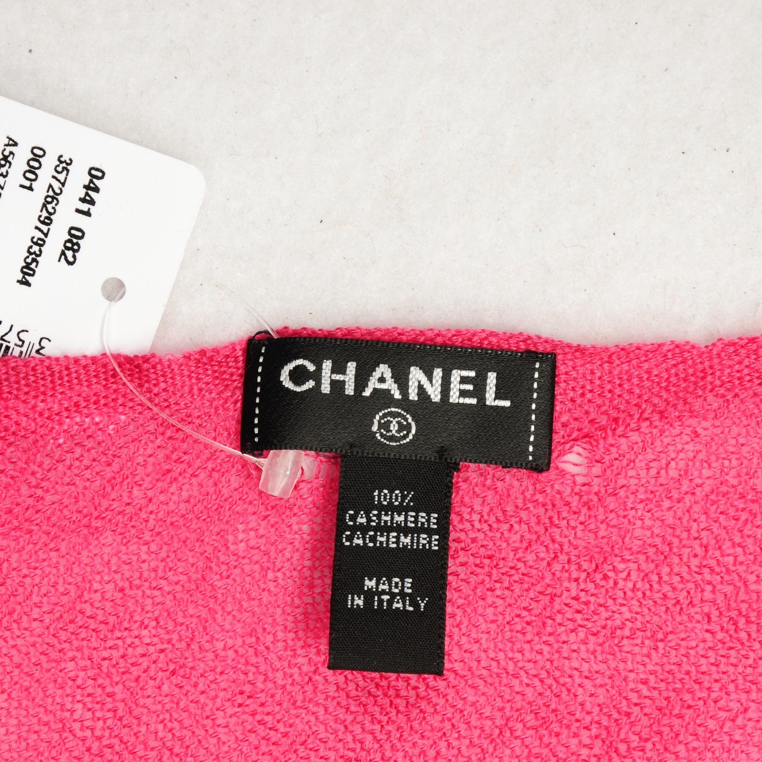 Chanel Cashmere Sequins CC Scarf Rose Fonce 6 of 6