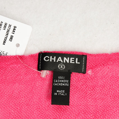 Chanel Cashmere Sequins CC Scarf Rose Fonce 6 of 6