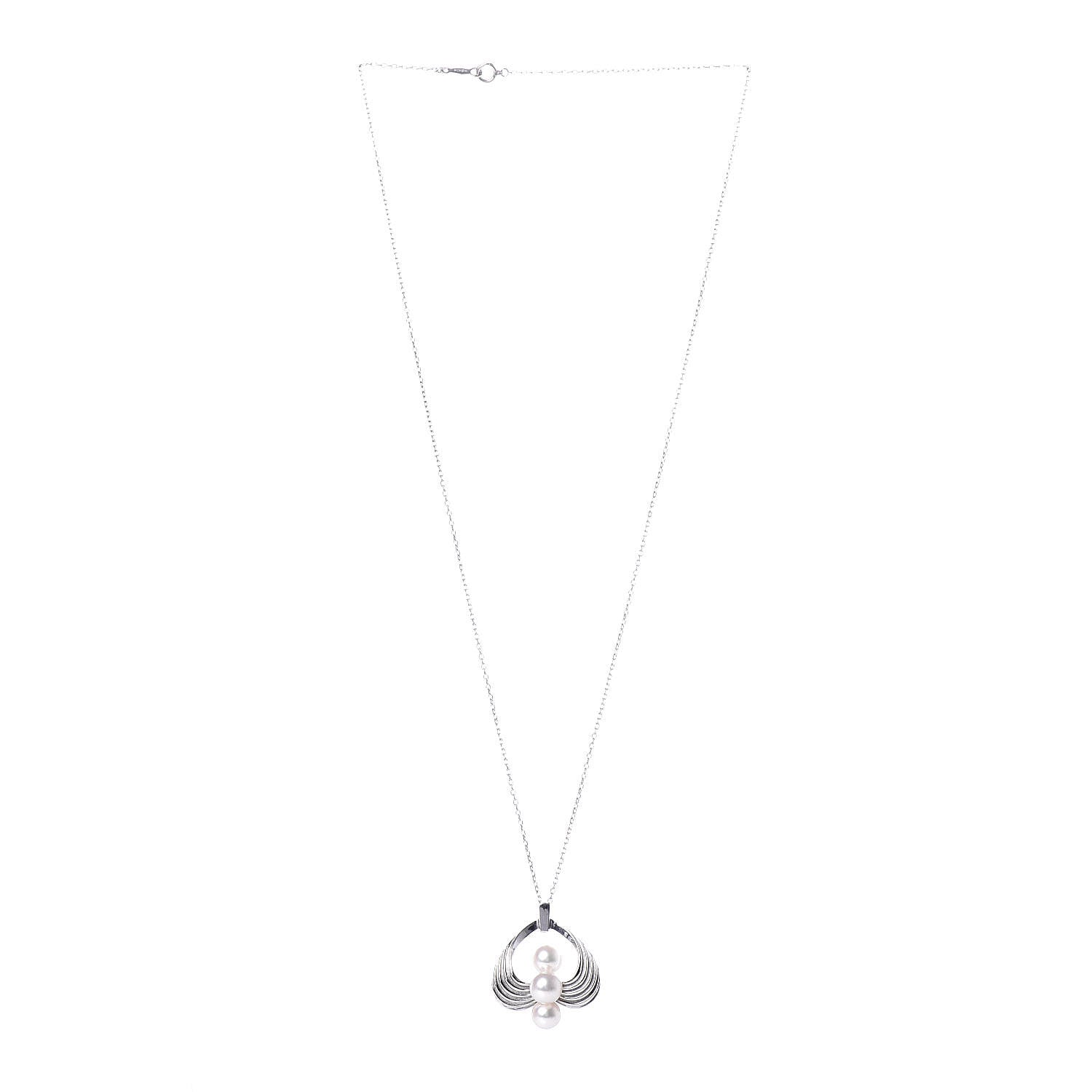 Mikimoto 14K White Gold Akoya Pearl 6.5-7mm Pendant Necklace 3 of 4
