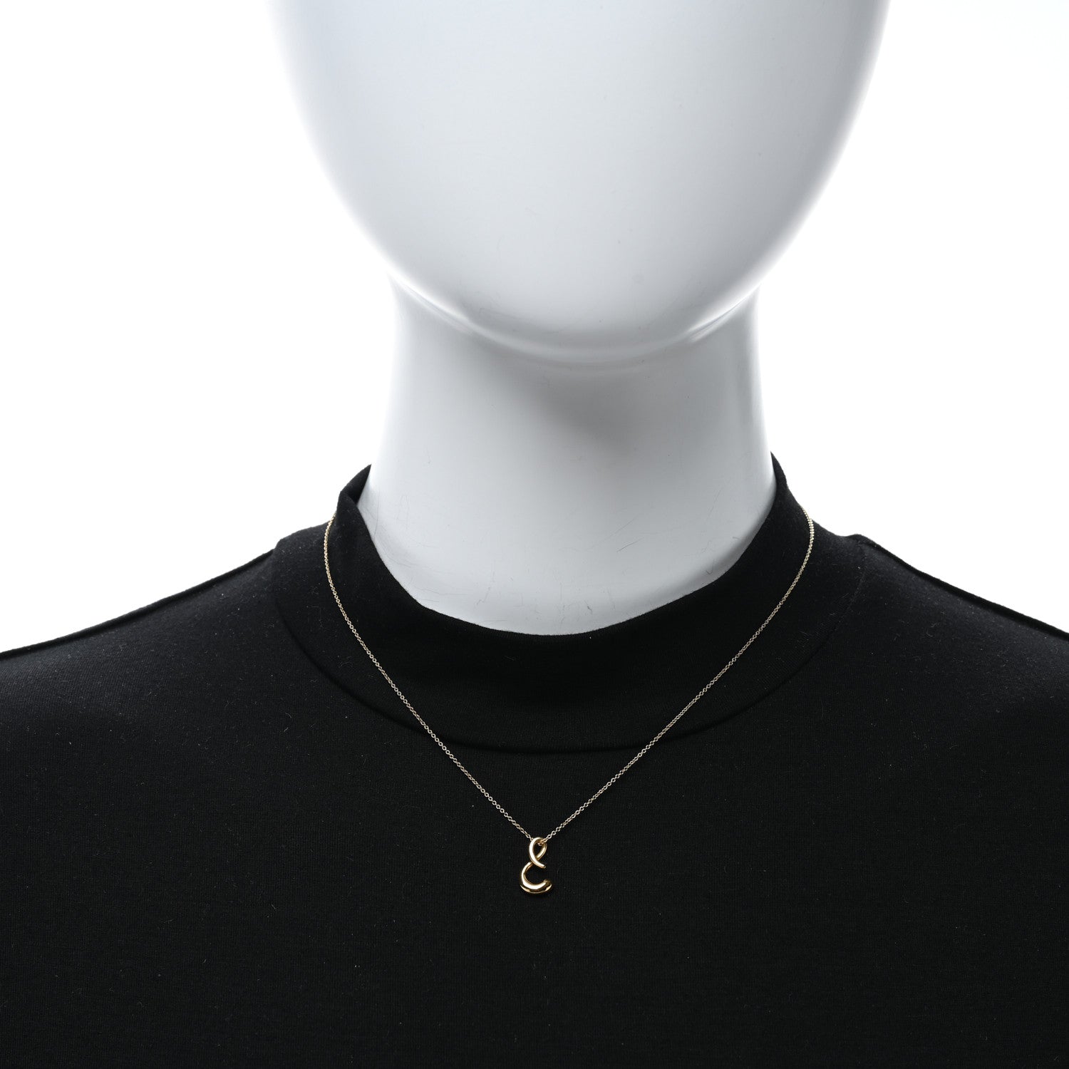 Tiffany 18K Yellow Gold Elsa Peretti Letter S Pendant Necklace 3 of 5