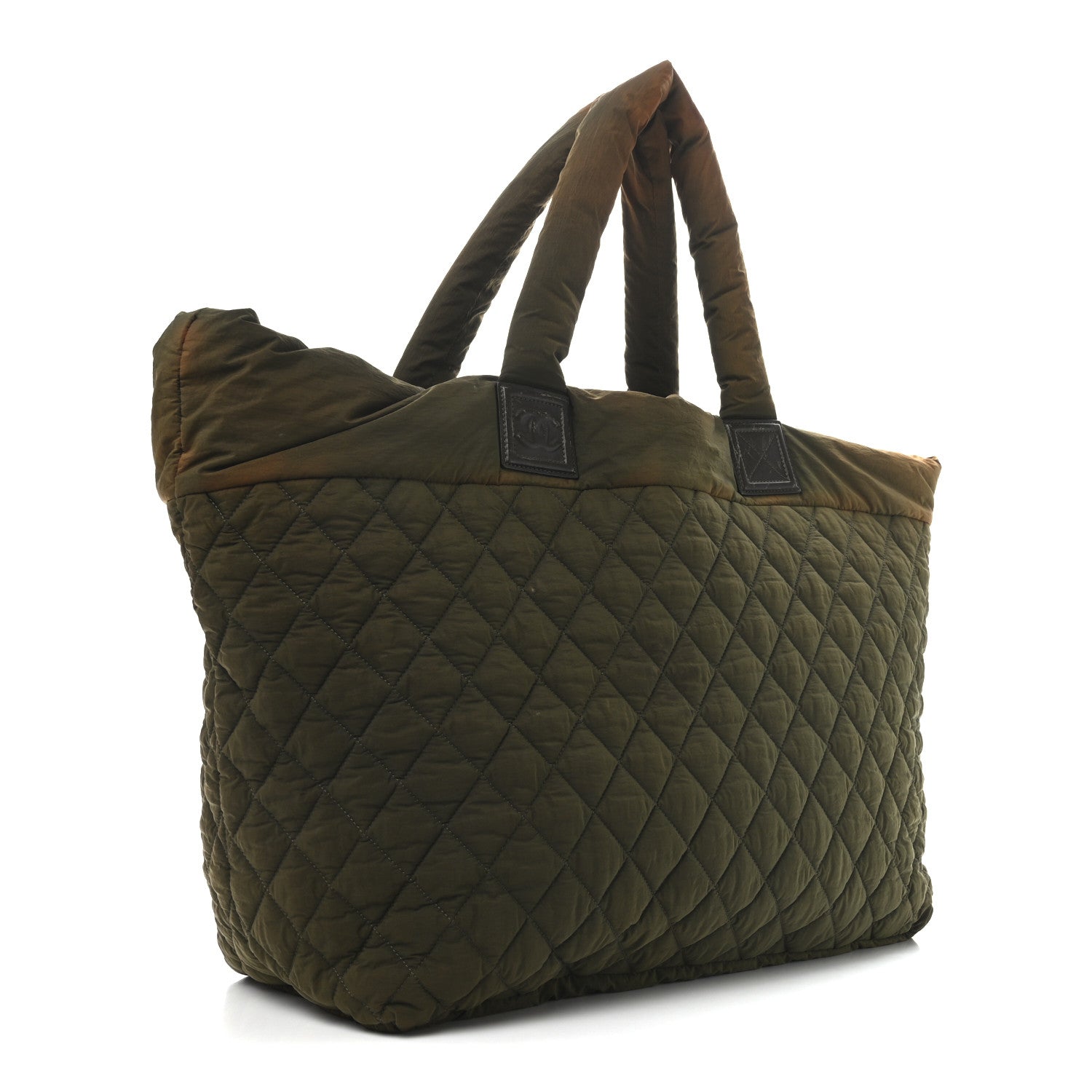 Chanel Nylon Quilted Large Coco Cocoon Shopping Tote Green 3 of 10