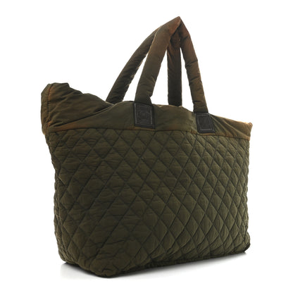 Chanel Nylon Quilted Large Coco Cocoon Shopping Tote Green 3 of 10