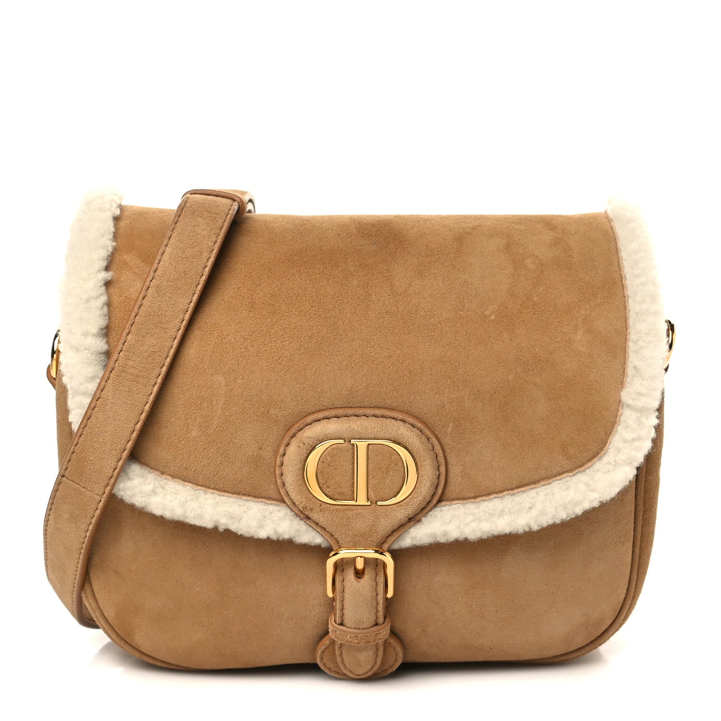 Suede Shearling Medium Bobby Flap Natural