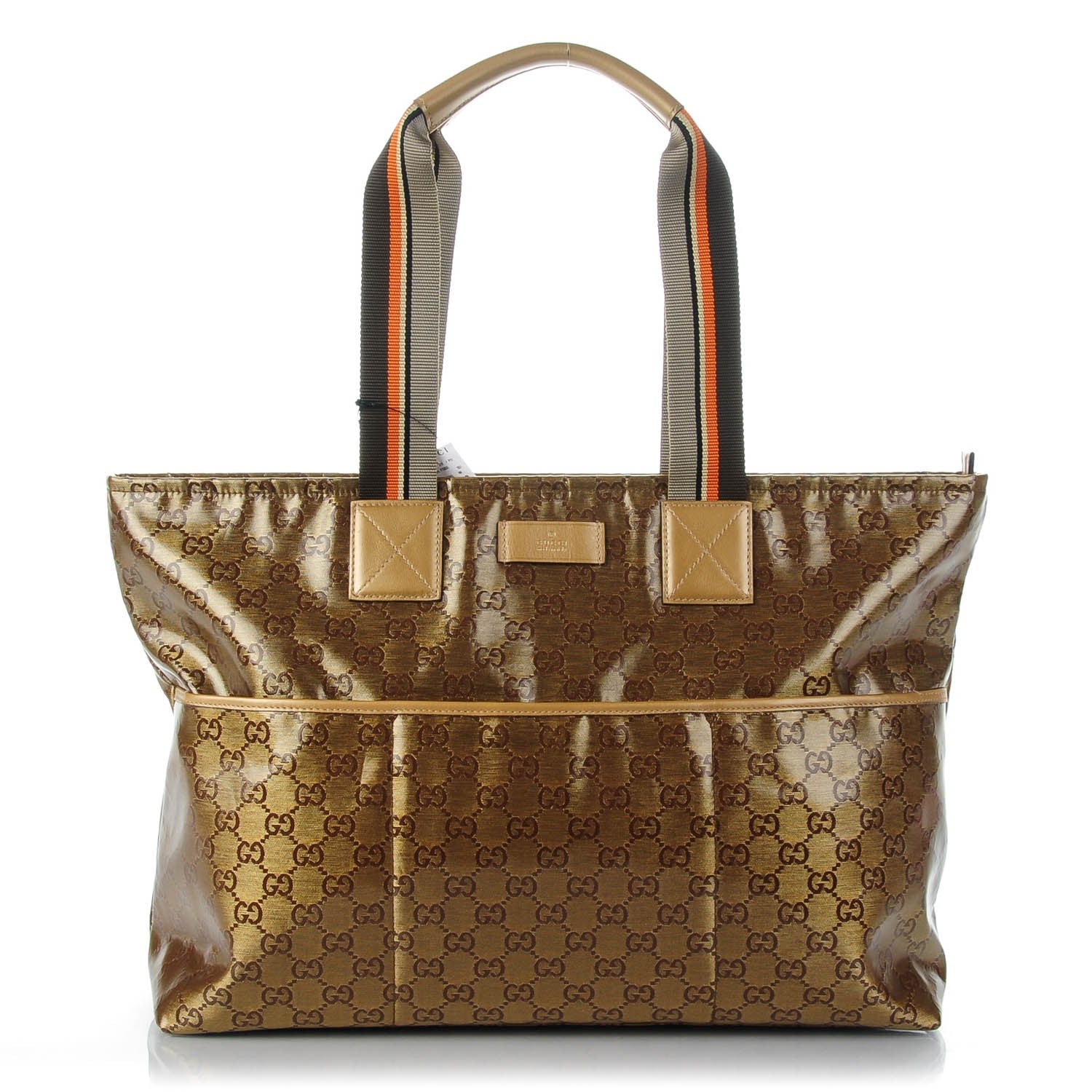 Gucci Crystal Monogram Web Diaper Tote Bronze 1 of 7