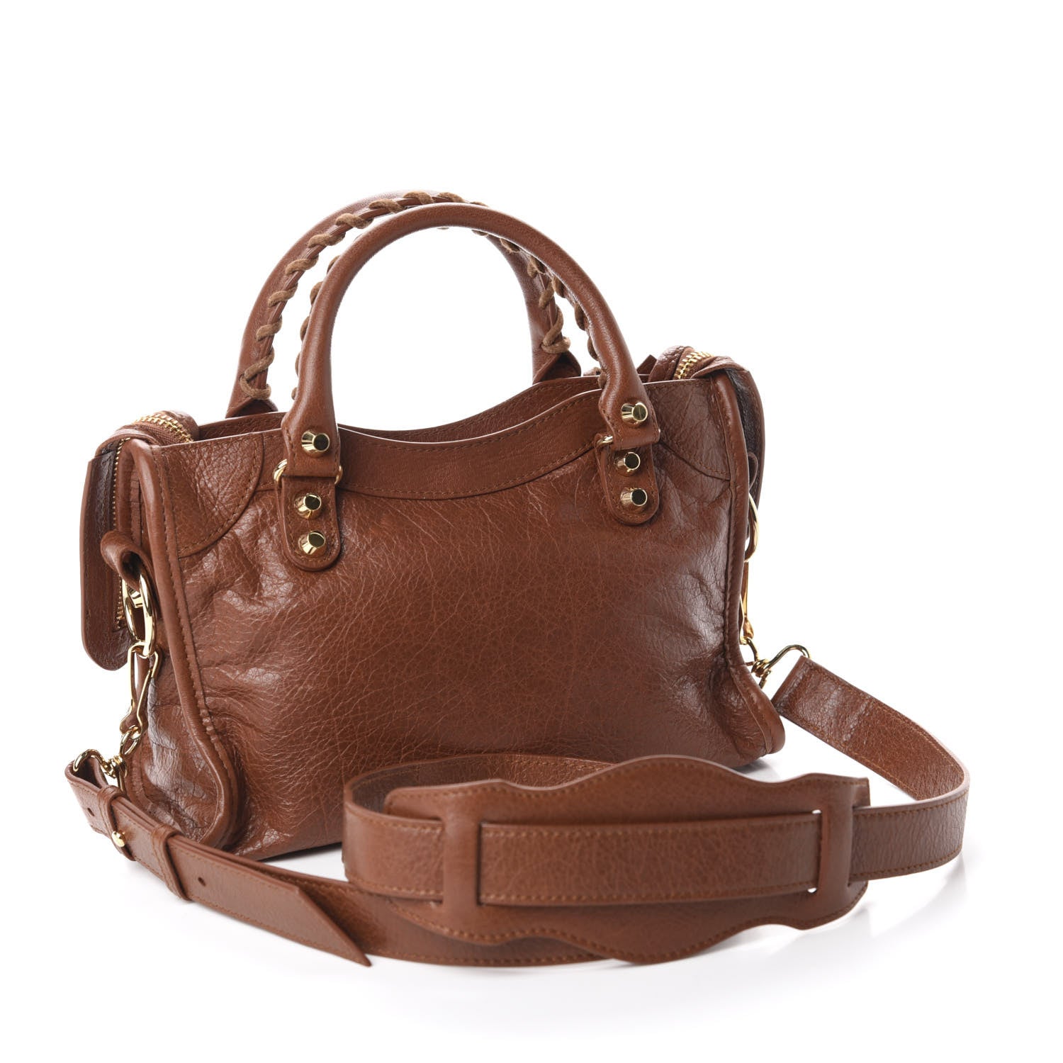 Balenciaga Agneau Classic Gold Hardware Mini City Marron Cognac 3 of 10