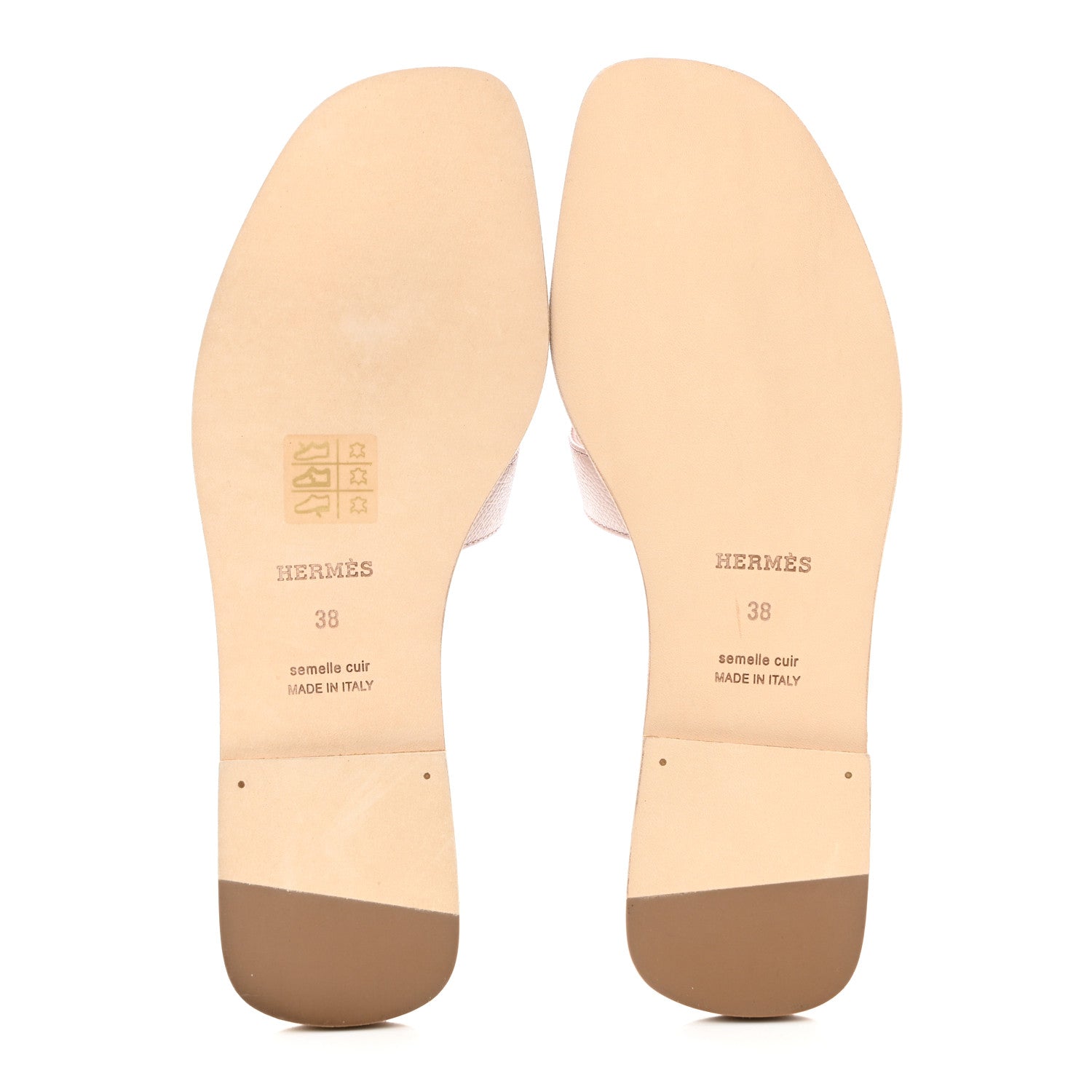 Hermes Epsom Oran Sandals 38 Rose Pale 5 of 9