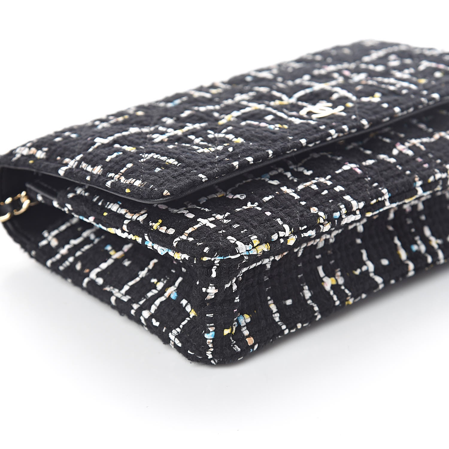 Chanel Tweed Wallet On Chain WOC Black 9 of 12