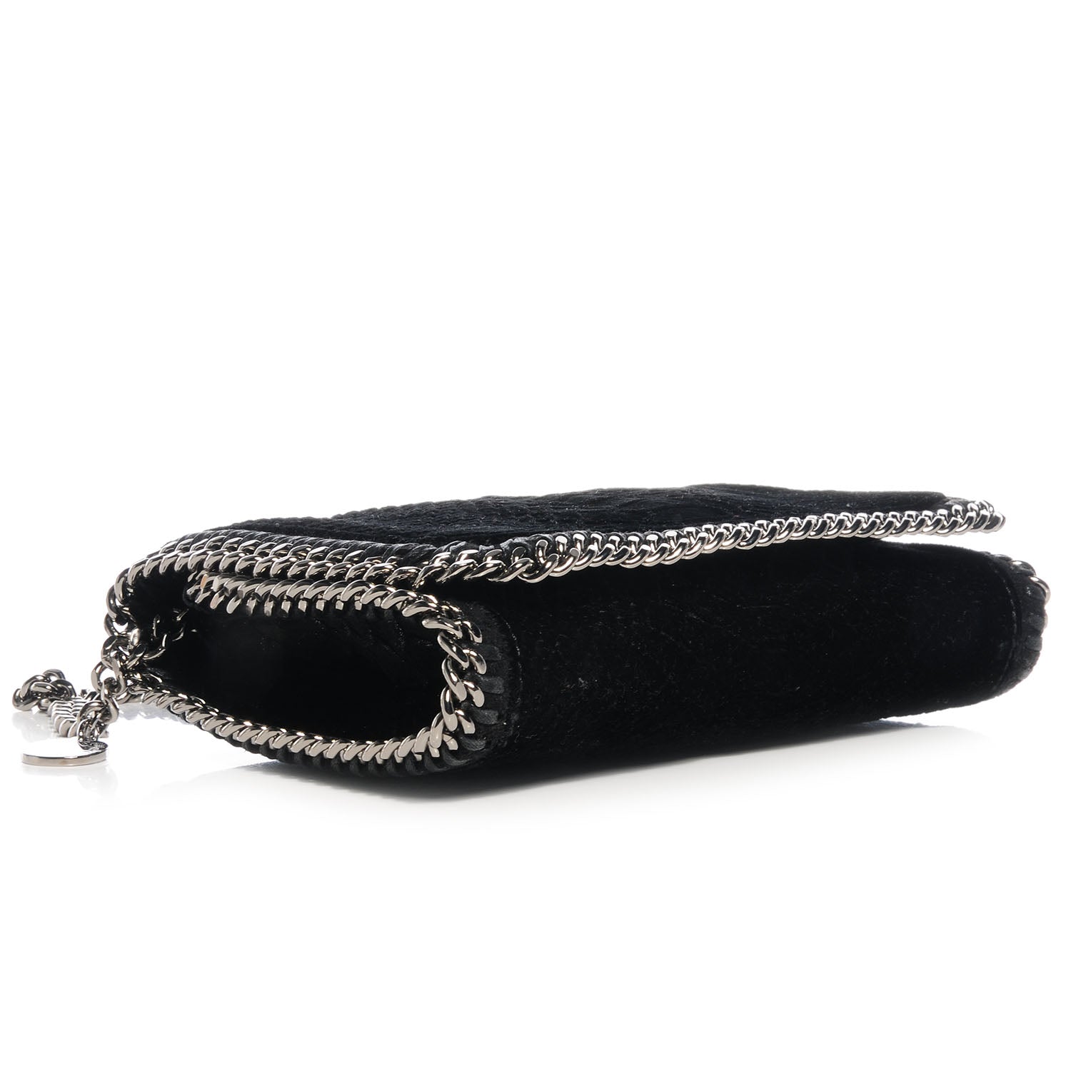 Stella McCartney Python Embossed Velvet Falabella Crossbody Black 4 of 8