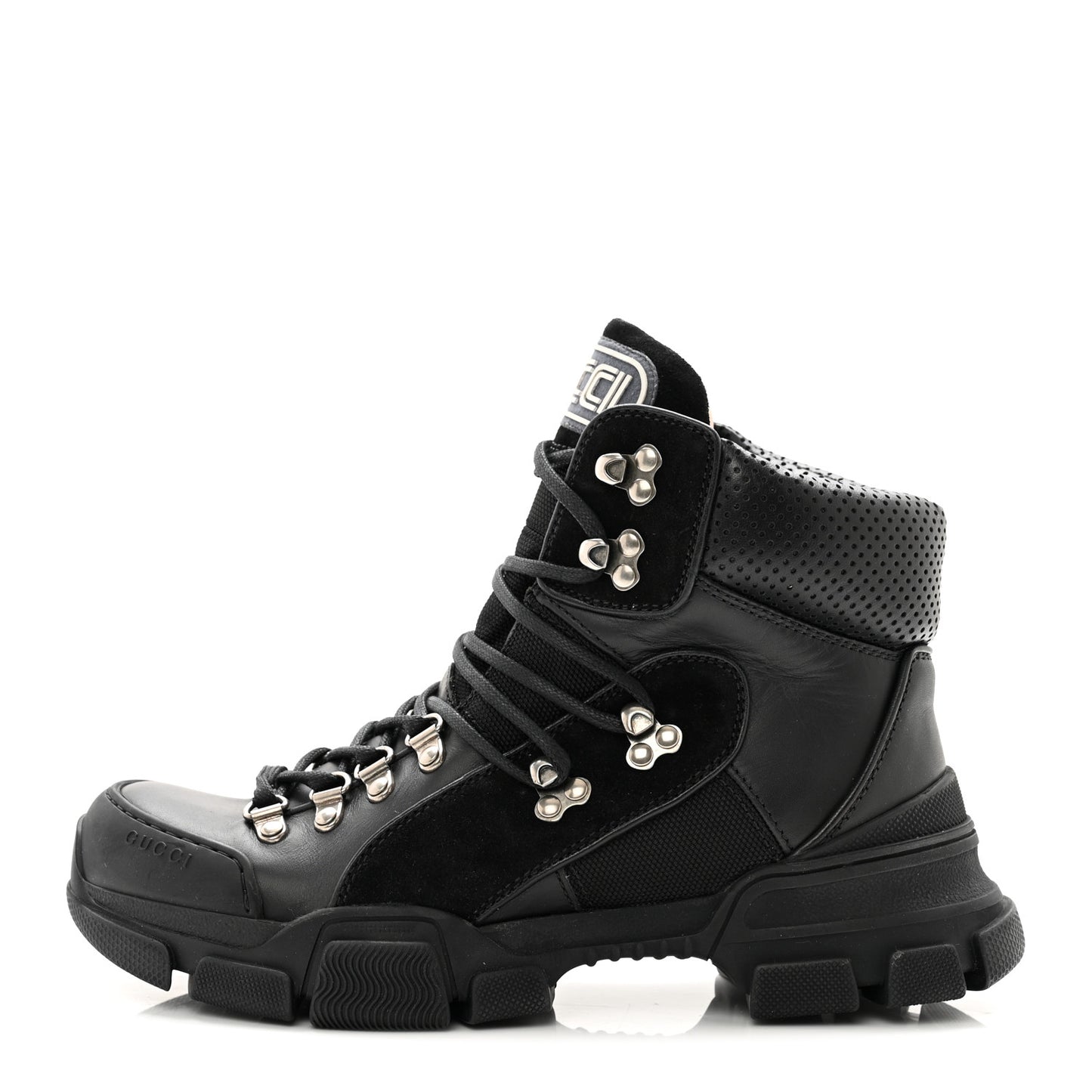 X SEGA Calfskin Suede Technical Canvas Womens Flashtrek High-Top Sneakers 39 Black