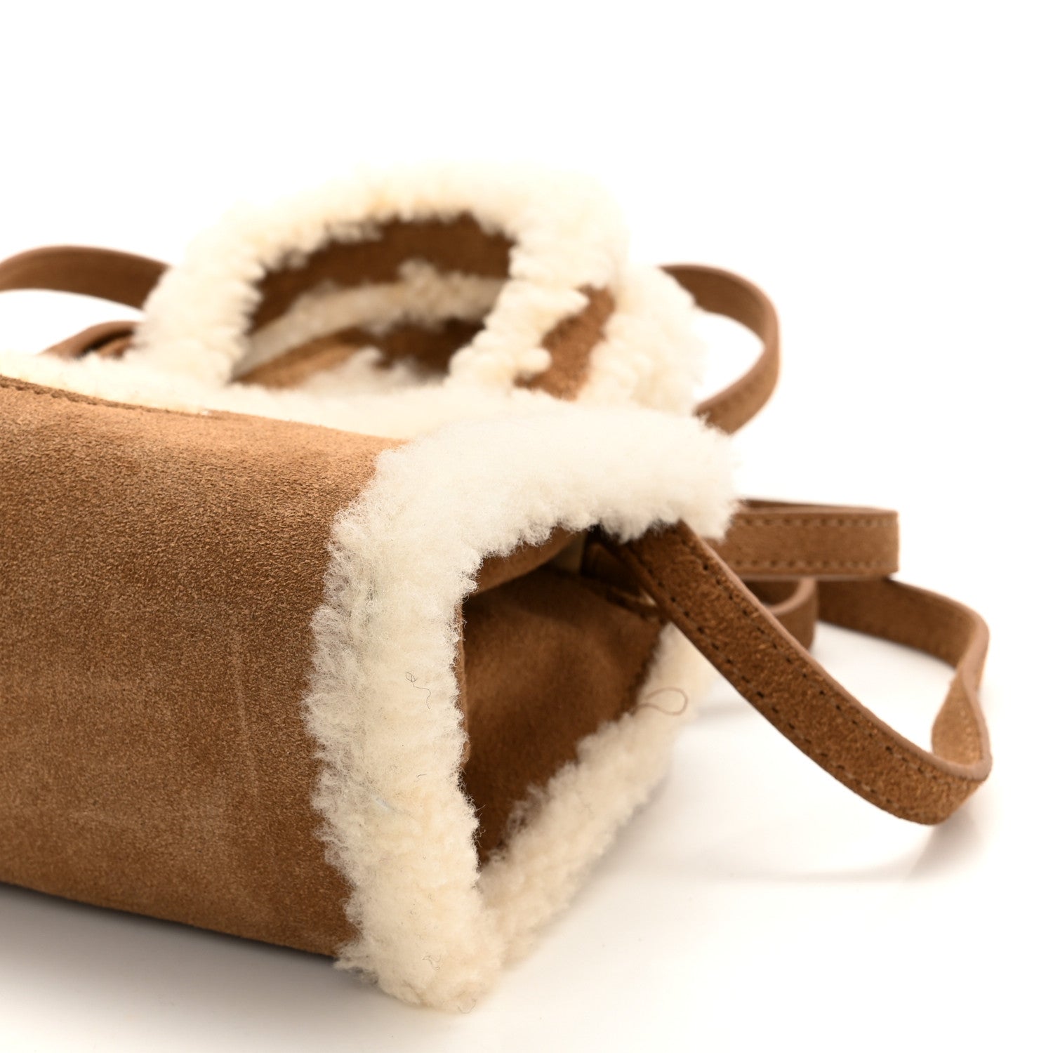 Telfar X UGG Suede Shearling Small Shopping Bag Chestnut 12 of 12