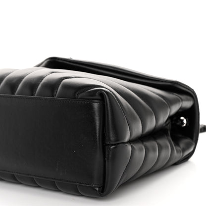 Saint Laurent Calfskin Y Quilted Monogram Monochrome Small Loulou Chain Satchel Black 9 of 9