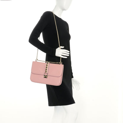 Valentino Garavani Vitello Large Glam Lock Rockstud Flap Light Pink 2 of 8