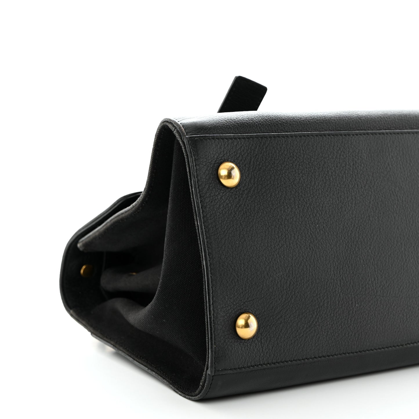 Calfskin Canvas Small Muse Two Black