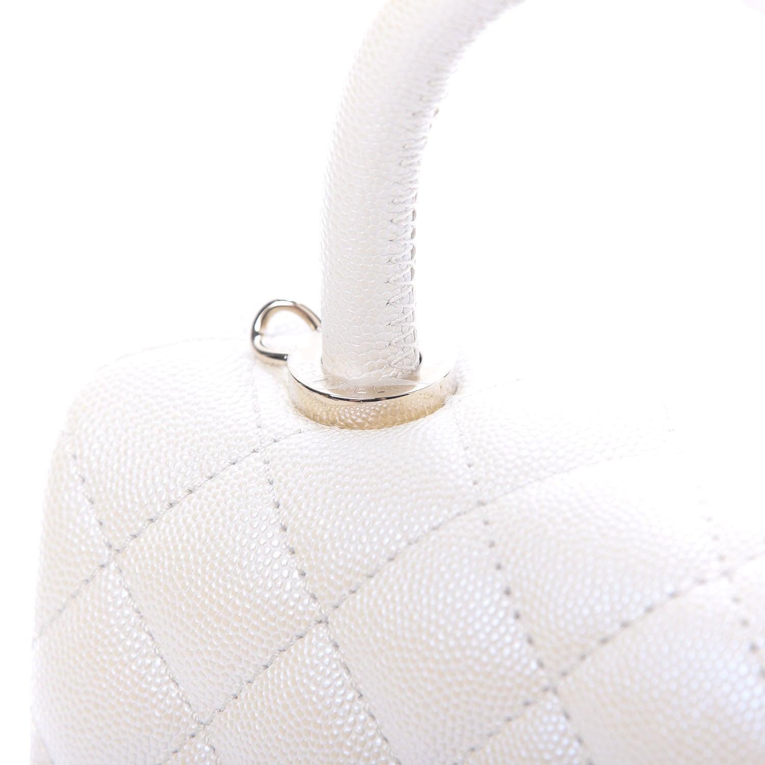 Chanel Iridescent Caviar Quilted Extra Mini Coco Handle Flap Ivory 7 of 13