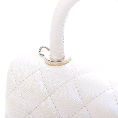 Chanel Iridescent Caviar Quilted Extra Mini Coco Handle Flap Ivory 7 of 13