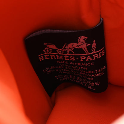Hermes Cotton Canvas Bolide Travel Cosmetic Pouch Feu Tomette 6 of 7